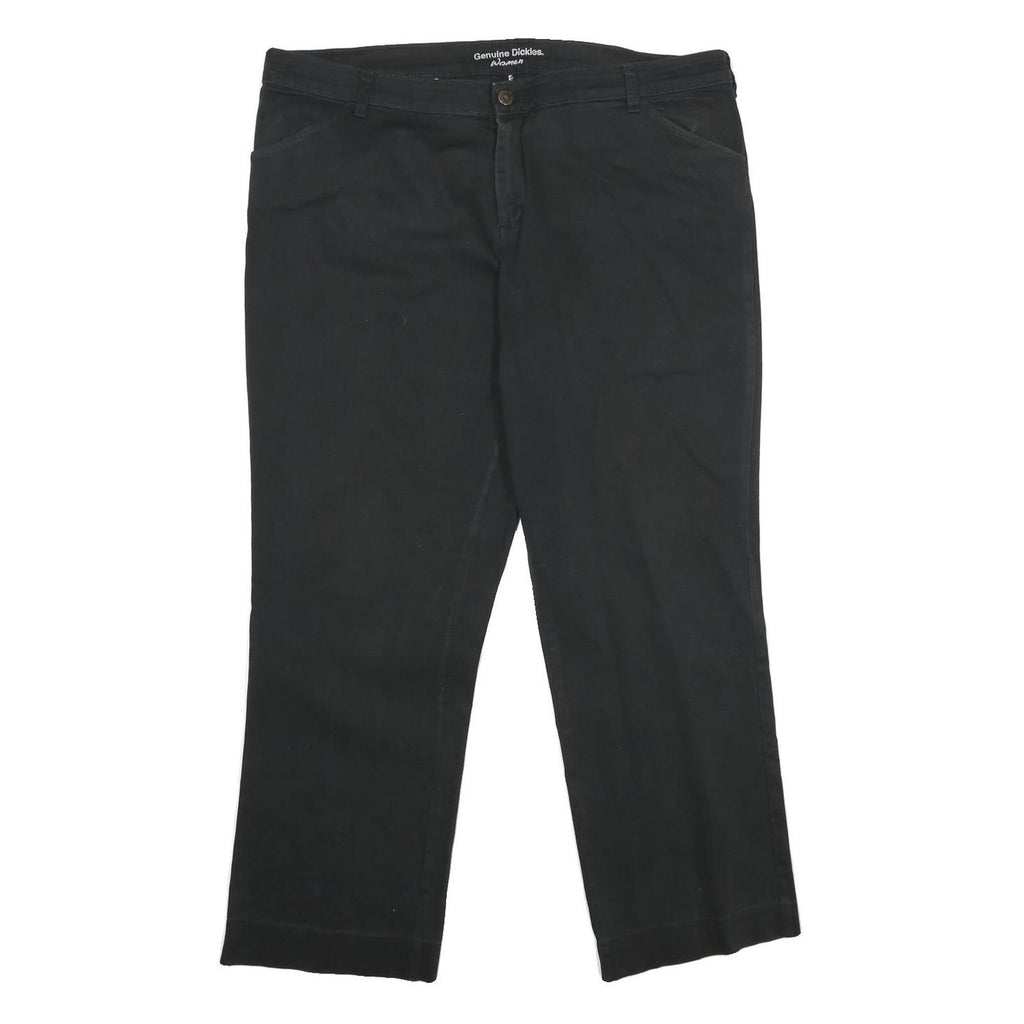 DICKIES Womens Black Cotton Blend Relaxed Straight Trousers W40 L30 Workwear