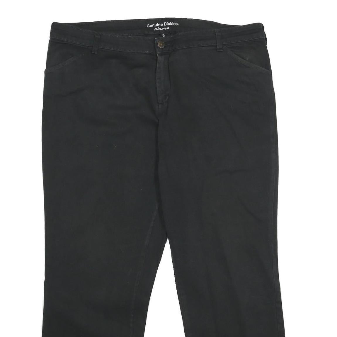 DICKIES Womens Black Cotton Blend Relaxed Straight Trousers W40 L30 Workwear