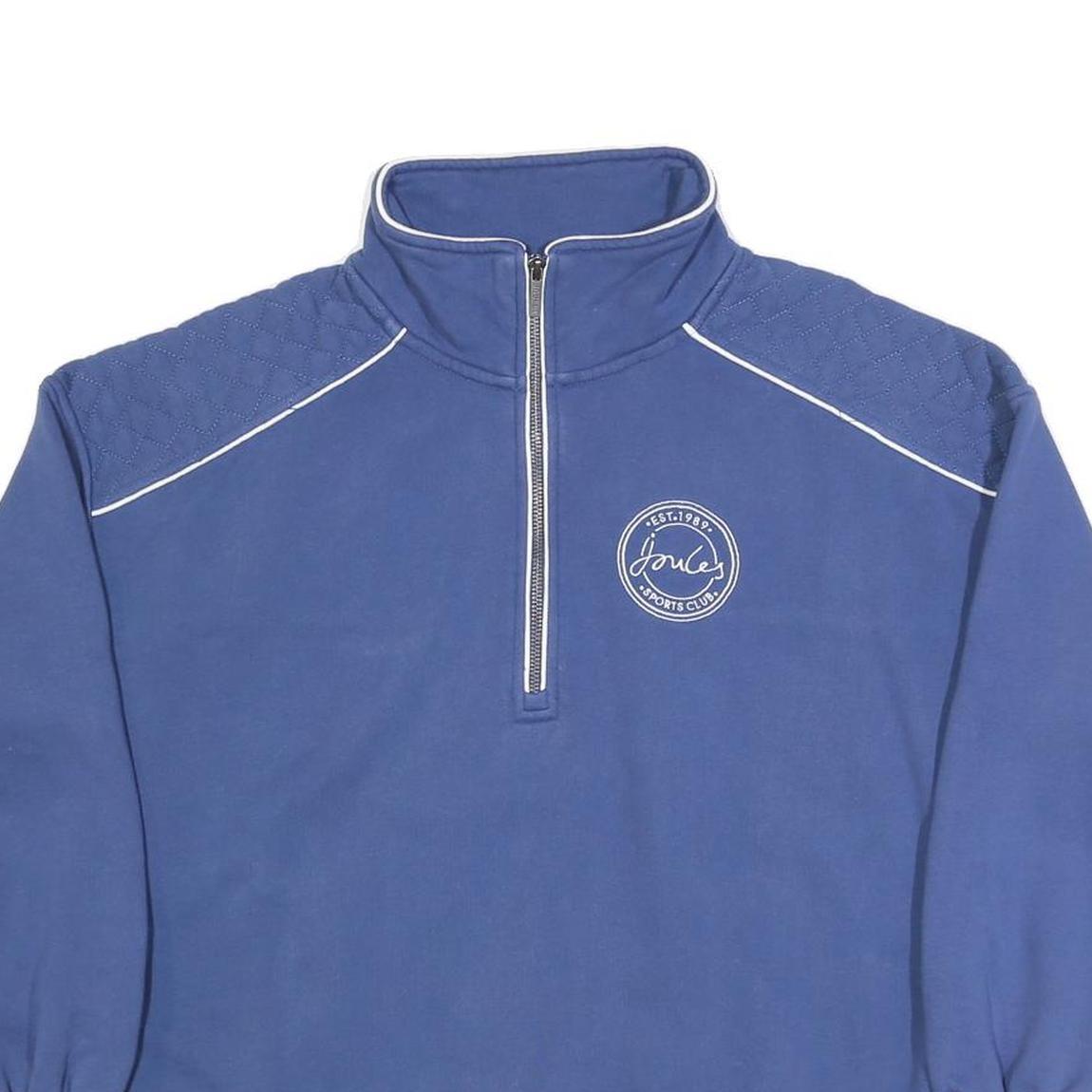 JOULES Womens Blue Sports Club Patterned Zip Neck Basic Knit UK 14 Jumper