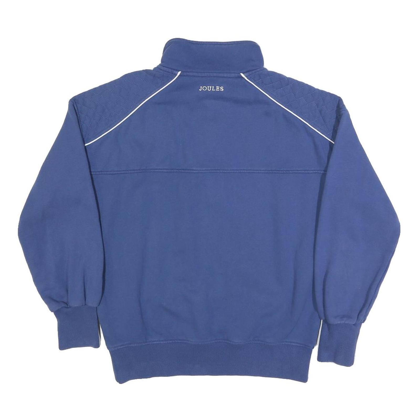 JOULES Womens Blue Sports Club Patterned Zip Neck Basic Knit UK 14 Jumper