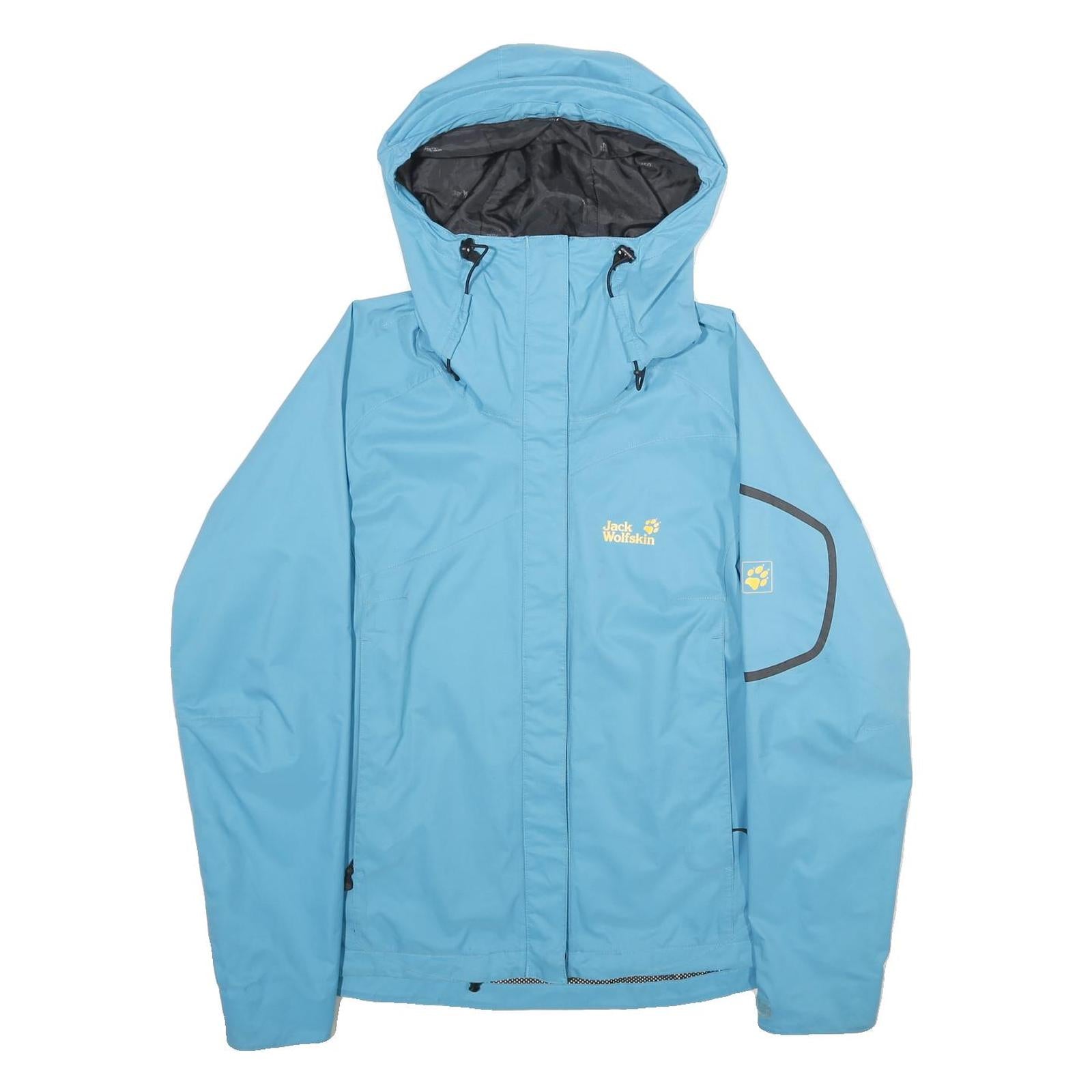 JACK WOLFSKIN Womens Blue Outdoor Jacket XL Polyester Hooded Zip Pocket