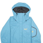 JACK WOLFSKIN Womens Blue Outdoor Jacket XL Polyester Hooded Zip Pocket