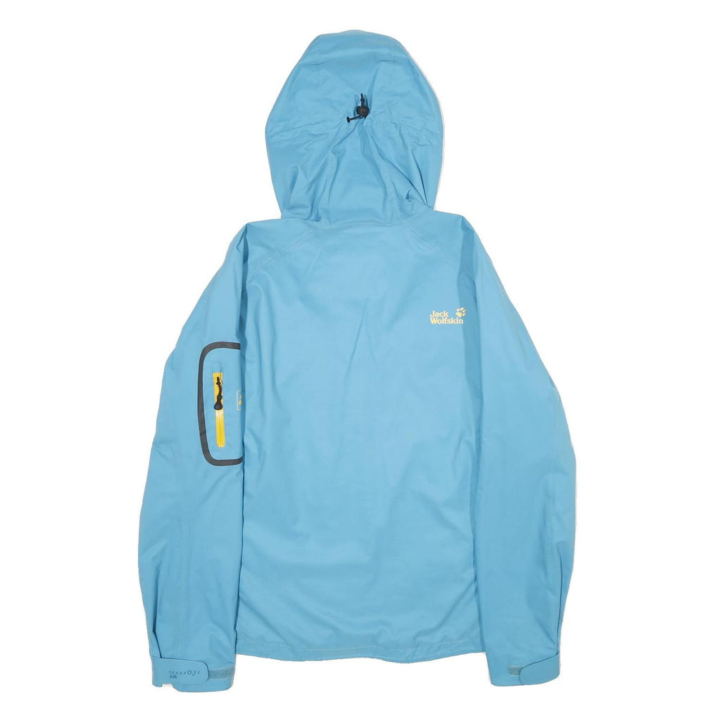 JACK WOLFSKIN Womens Blue Outdoor Jacket XL Polyester Hooded Zip Pocket