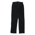 ASPIRIN BOY Mens Cotton Blend Black Regular Straight Trousers W28 L32 Casual Zip