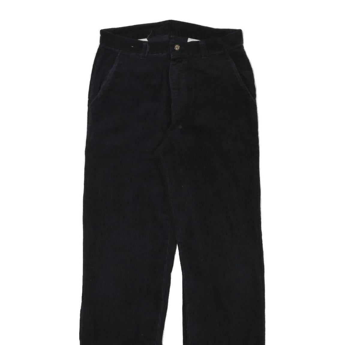 ASPIRIN BOY Mens Cotton Blend Black Regular Straight Trousers W28 L32 Casual Zip