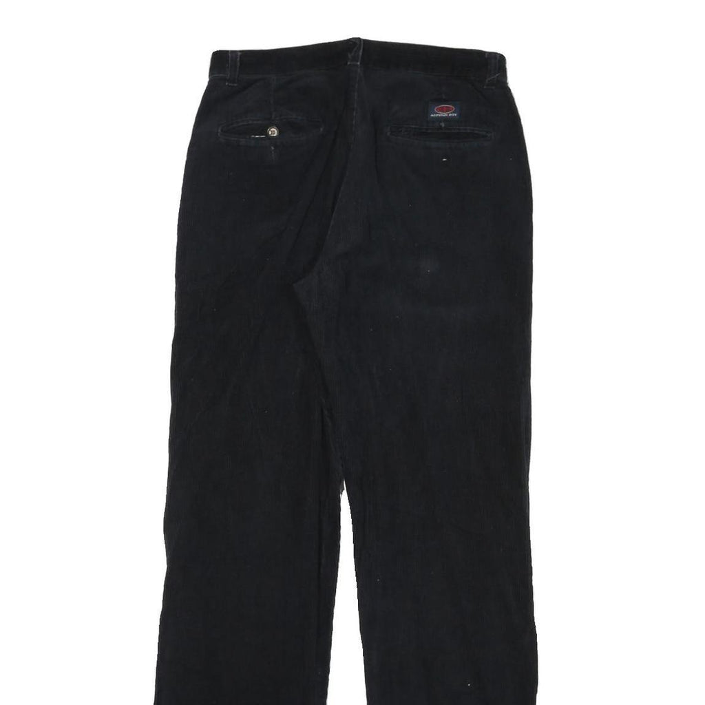 ASPIRIN BOY Mens Cotton Blend Black Regular Straight Trousers W28 L32 Casual Zip