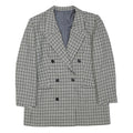 Womens Black & White Houndstooth Button Jacket M Wool Blend Classic Tailored