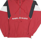 KARL KANI Mens Red Black & White Half Zip Jacket S Polyester Blend Colourblock