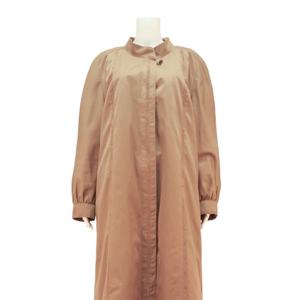 Womens Beige Button Front Long Sleeve Classic Jacket UK 18 Polyester Blend Plain