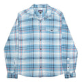 PATAGONIA Mens Blue & White Plaid Shirt M Cotton Long Sleeve Casual Outdoor