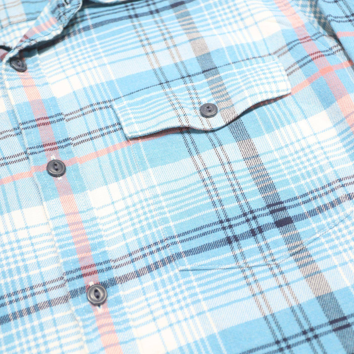 PATAGONIA Mens Blue & White Plaid Shirt M Cotton Long Sleeve Casual Outdoor
