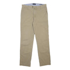 NAUTICA Mens Slim Beige Cotton Blend Trousers W30 L29 Zip Closure