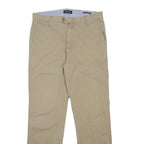 NAUTICA Mens Slim Beige Cotton Blend Trousers W30 L29 Zip Closure