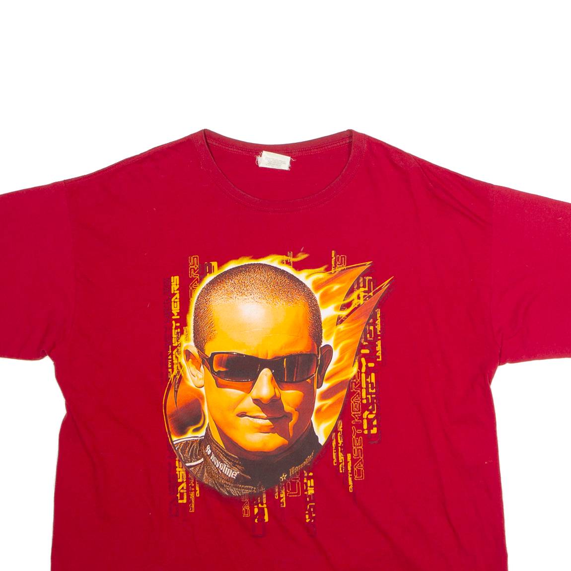 CHASE AUTHENTICS Casey Mears #42 'Shooting Star' NASCAR Mens T-Shirt Red USA XL