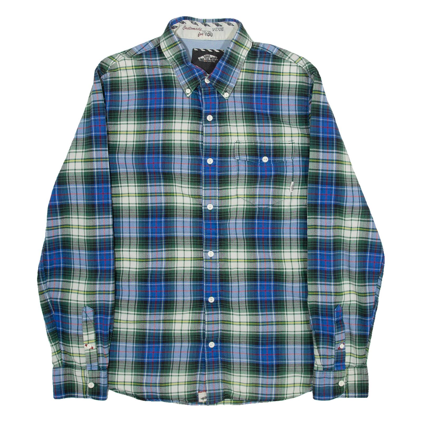 VANS Mens Shirt Blue Check Long Sleeve M