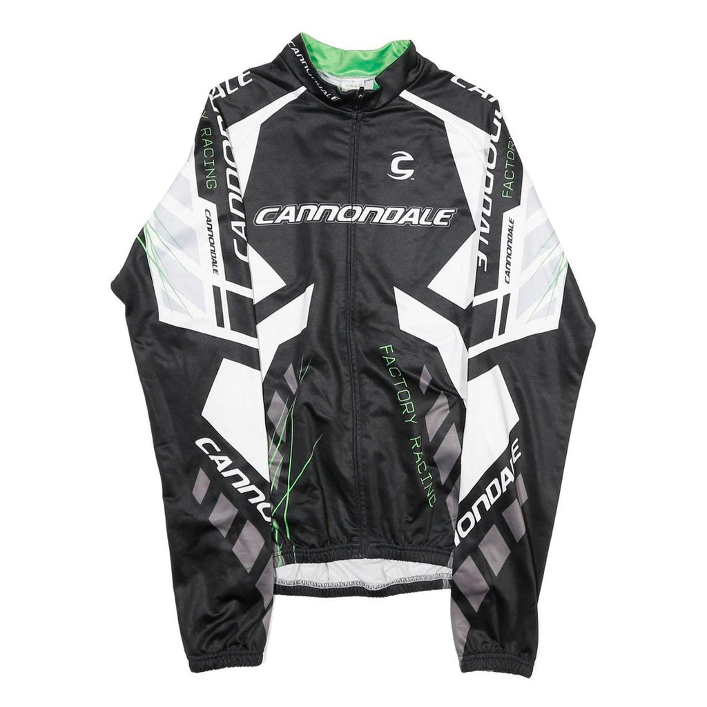 CANNONDALE Mens Black White Green Factory Racing Cycling Jersey M Long Sleeve