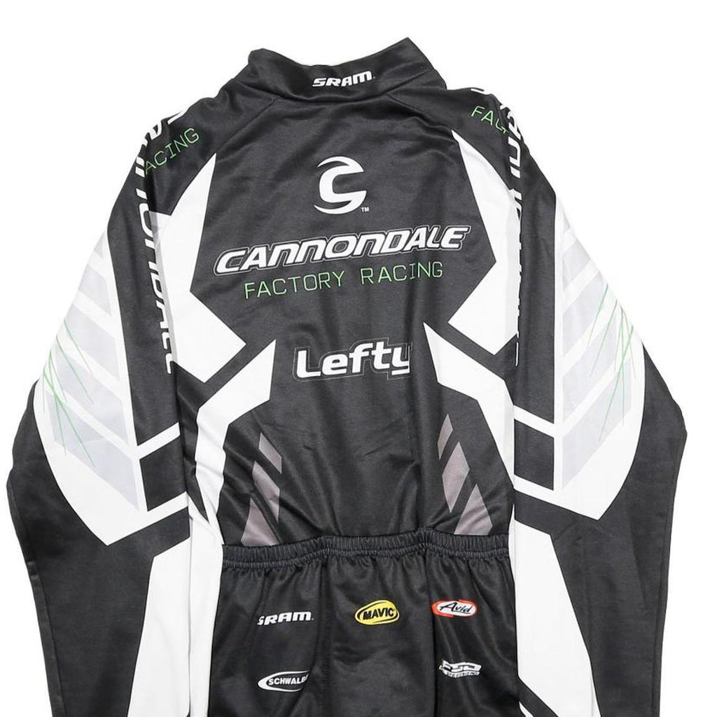 CANNONDALE Mens Black White Green Factory Racing Cycling Jersey M Long Sleeve