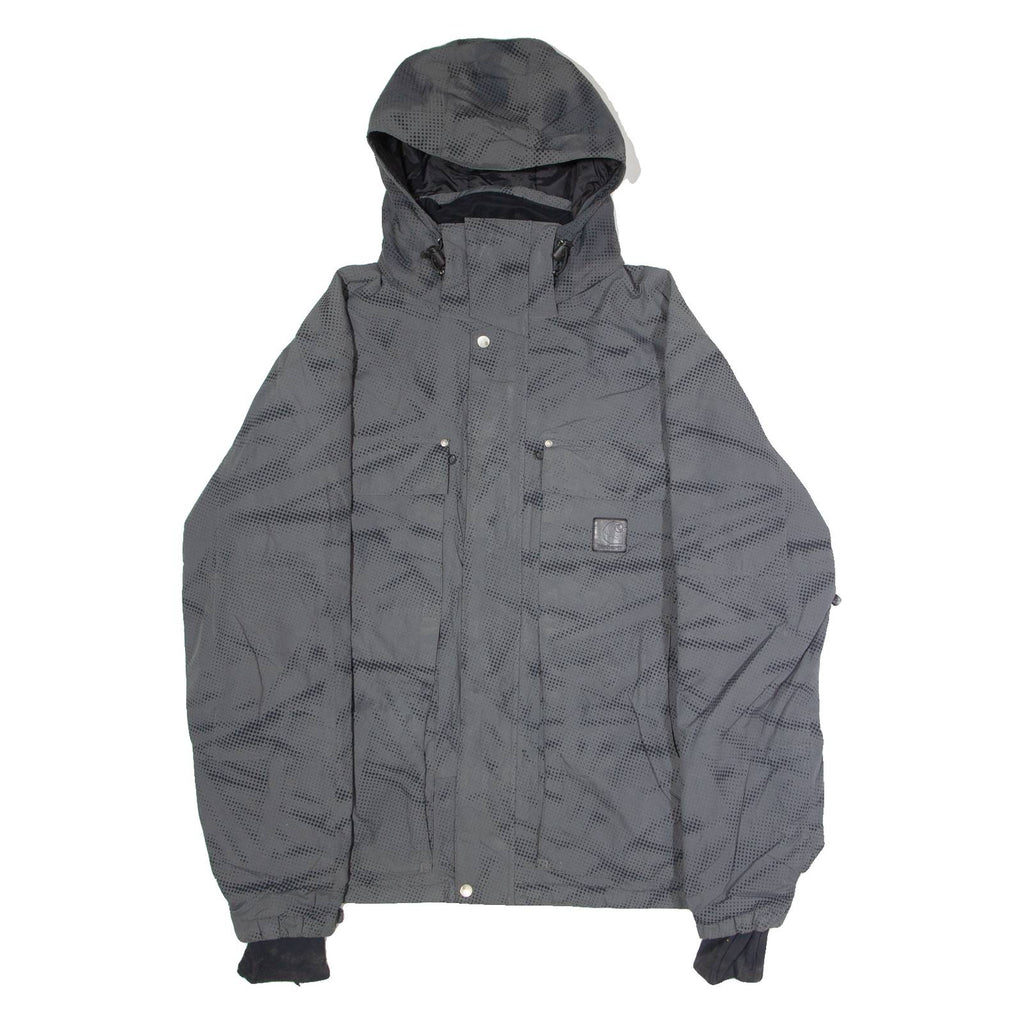 CARHARTT Slush Mens Ski Coat Grey Nylon Hooded Spotted XL