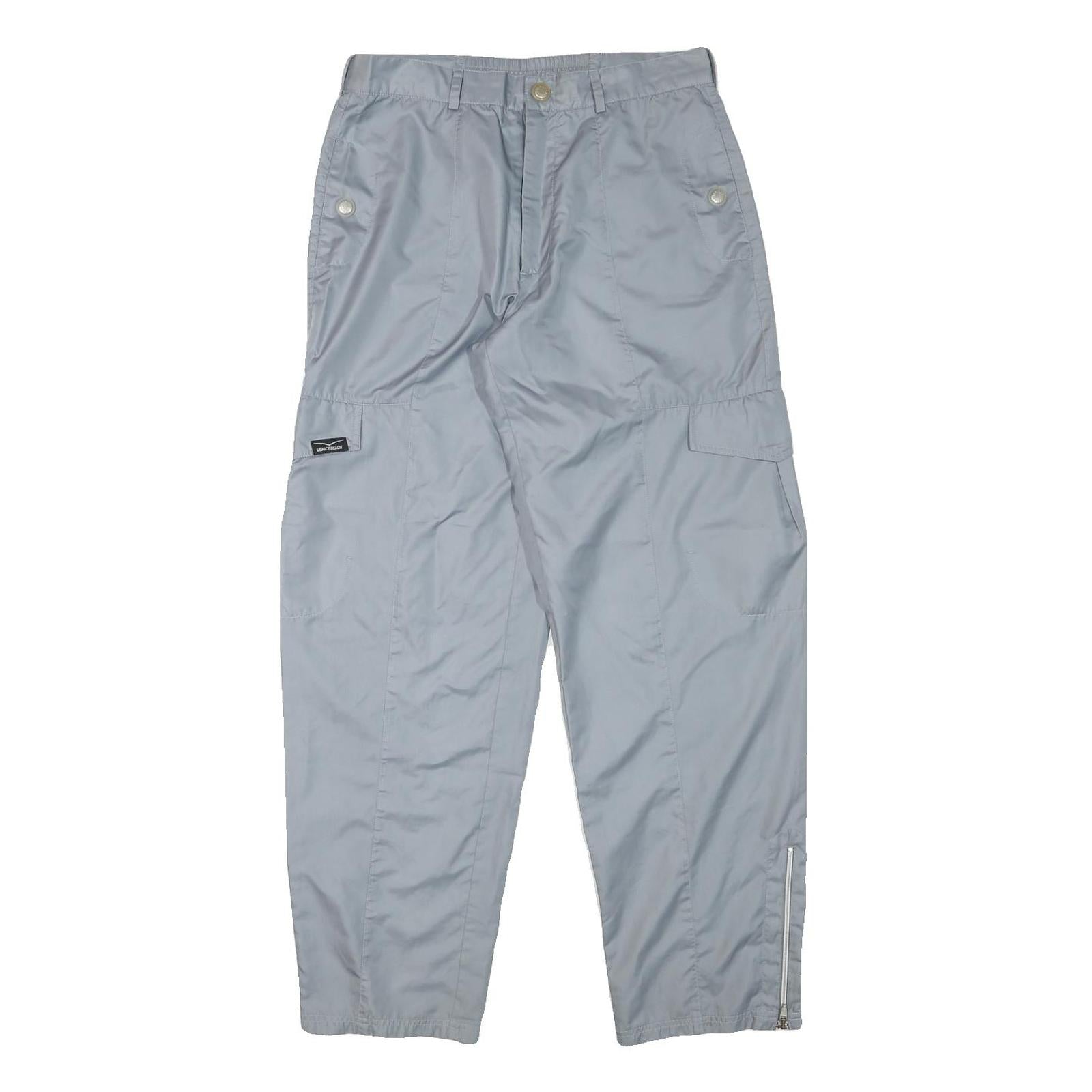 VENICE BEACH Mens Polyester Blend Grey Relaxed Tapered Trousers W30 L31 Casual