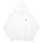 ADIDAS Womens White Hoodie UK 14 Cotton Blend Casual Sportswear Sweatshirt