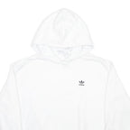 ADIDAS Womens White Hoodie UK 14 Cotton Blend Casual Sportswear Sweatshirt