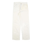 CARHARTT Mens Relaxed White Cotton Blend Trousers W32 L34 Workwear Zip Closure