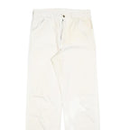 CARHARTT Mens Relaxed White Cotton Blend Trousers W32 L34 Workwear Zip Closure
