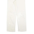 CARHARTT Mens Relaxed White Cotton Blend Trousers W32 L34 Workwear Zip Closure