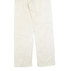 CARHARTT Mens Relaxed White Cotton Blend Trousers W32 L34 Workwear Zip Closure