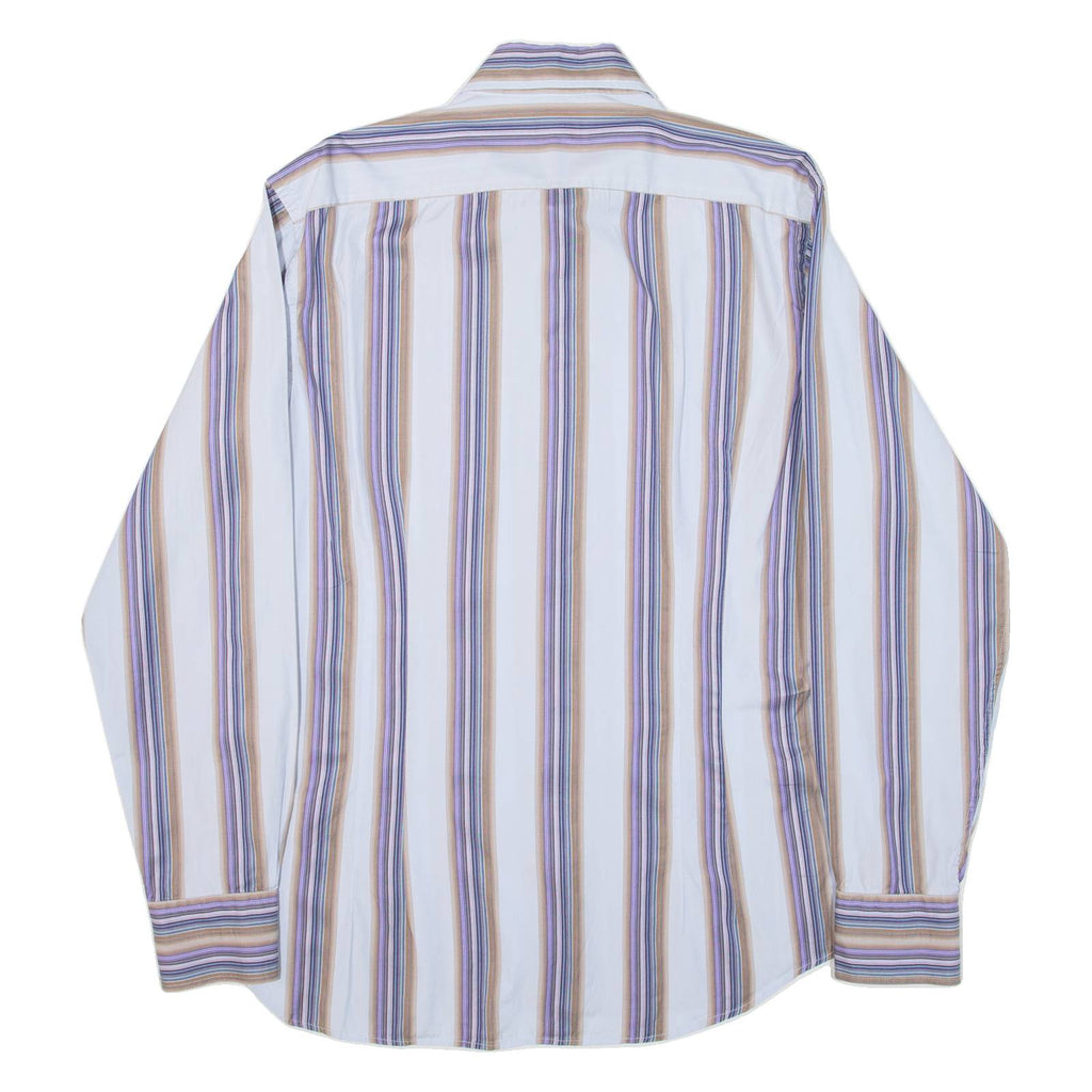 TED BAKER Mens Shirt Blue Striped Long Sleeve M