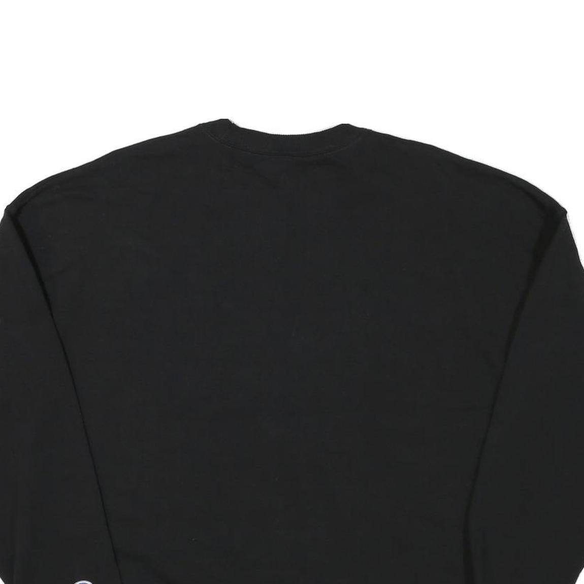 CHAMPION Womens Black Sweatshirt Crew Neck L Cotton Blend Pullover Casual