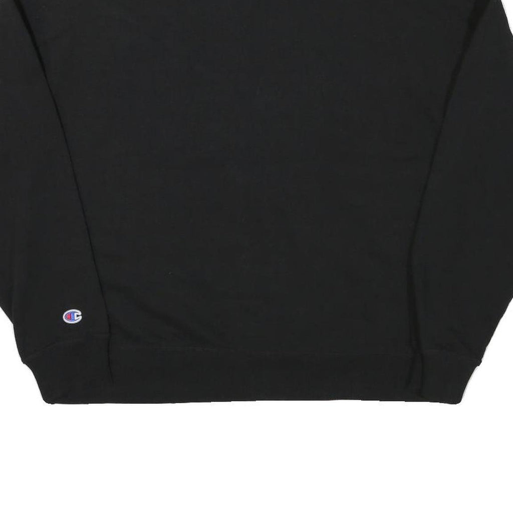 CHAMPION Womens Black Sweatshirt Crew Neck L Cotton Blend Pullover Casual