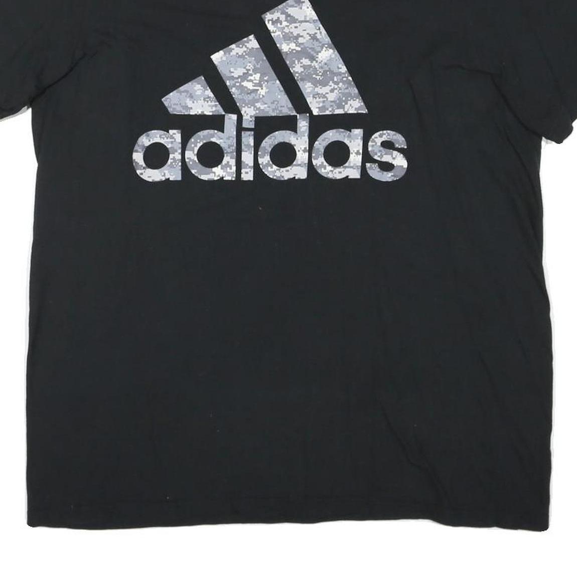 ADIDAS Mens Black Cotton Blend Graphic T-Shirt L Short Sleeve Crew Neck