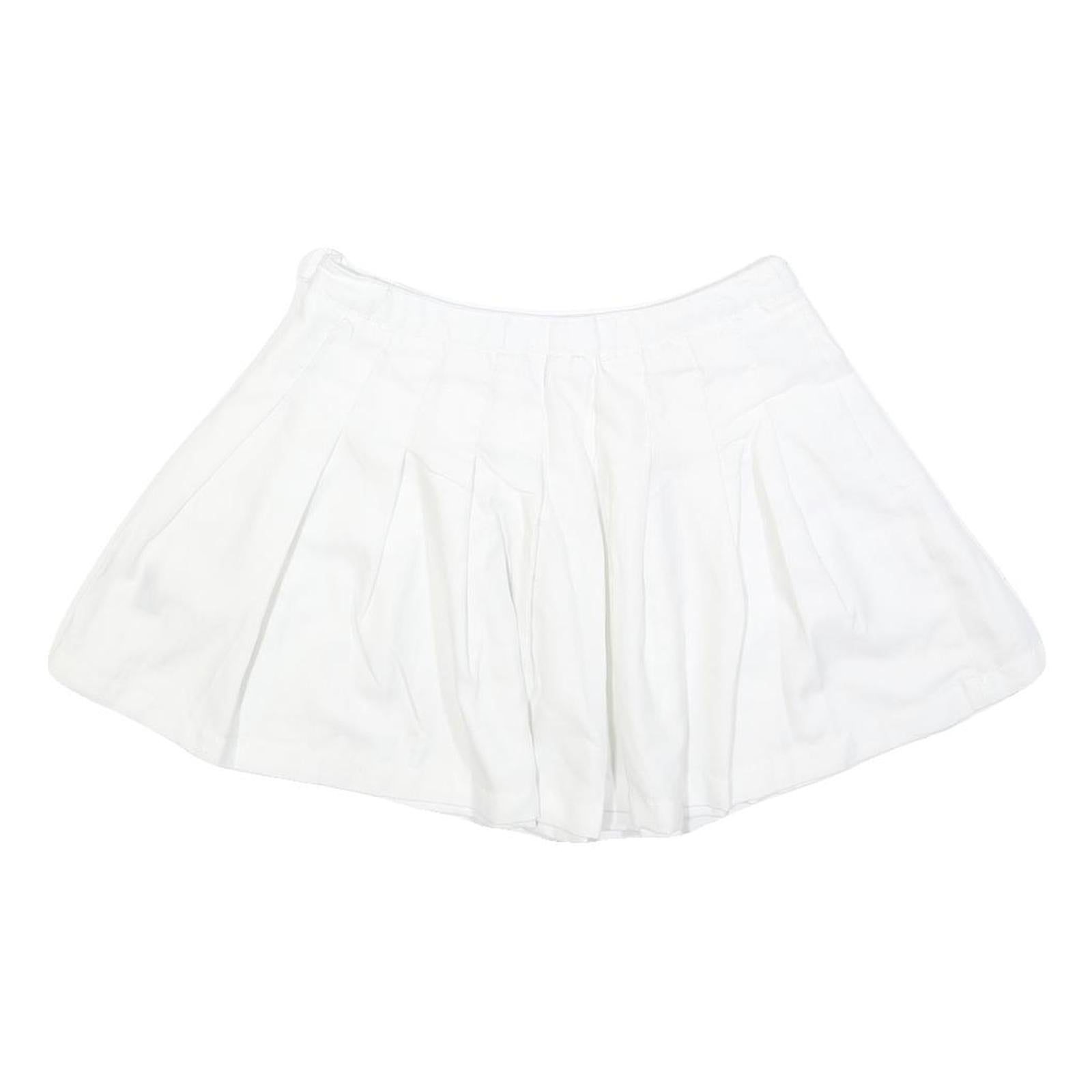 FADED ROSE Womens White Cotton Pleated Mini Skirt Butterfly Detail Size M