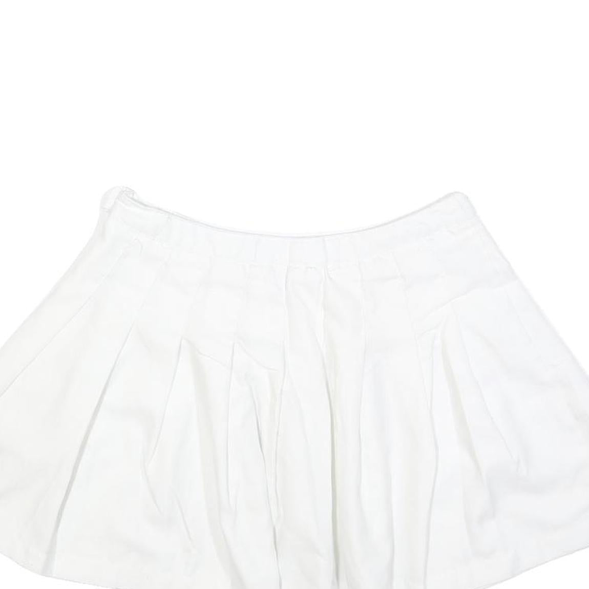 FADED ROSE Womens White Cotton Pleated Mini Skirt Butterfly Detail Size M