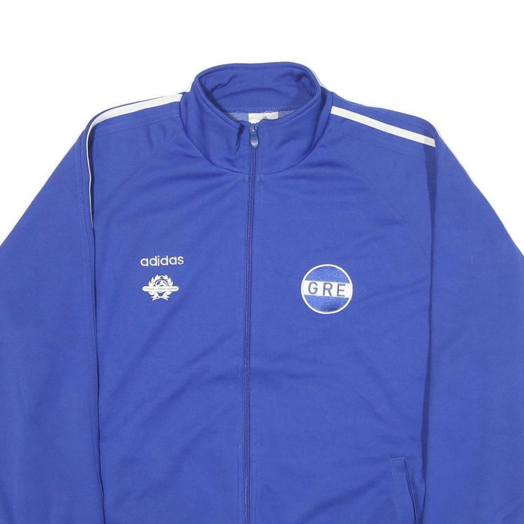 ADIDAS Mens Blue Hellas Track Jacket XL Polyester Plain Zip Sportswear