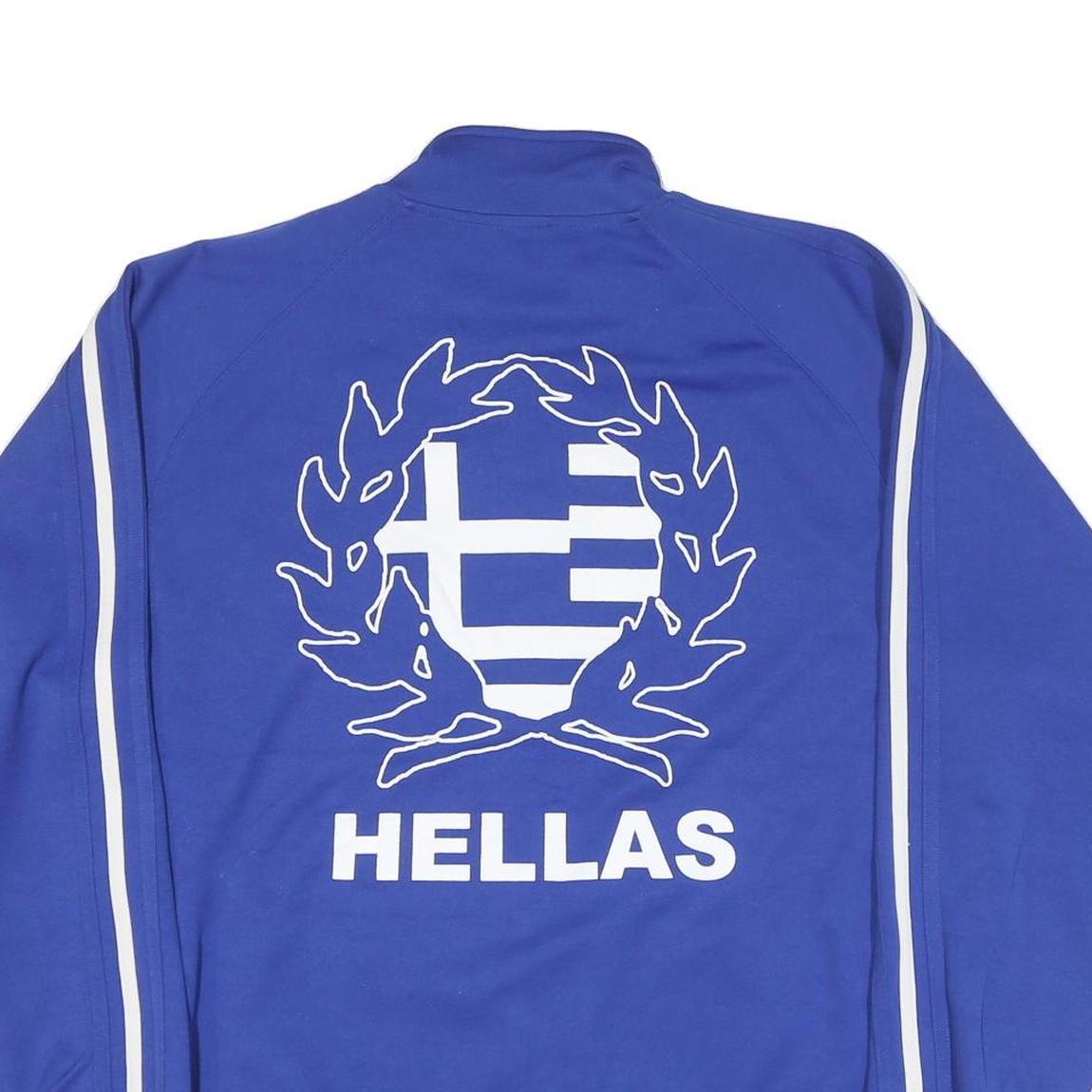 ADIDAS Mens Blue Hellas Track Jacket XL Polyester Plain Zip Sportswear