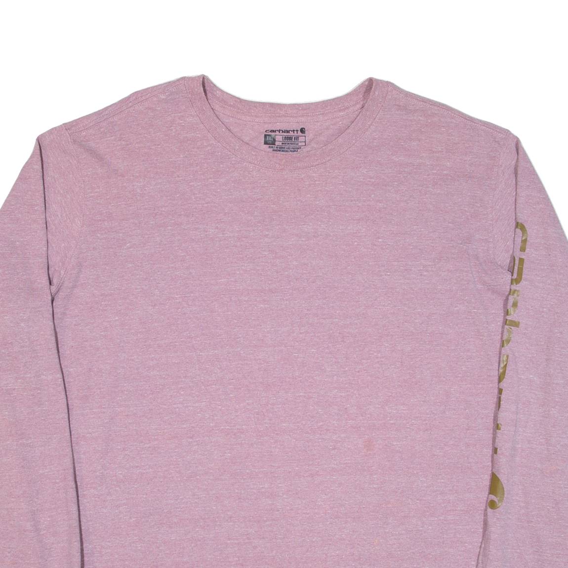 CARHARTT Loose Fit Womens T-Shirt Pink Long Sleeve 2XL