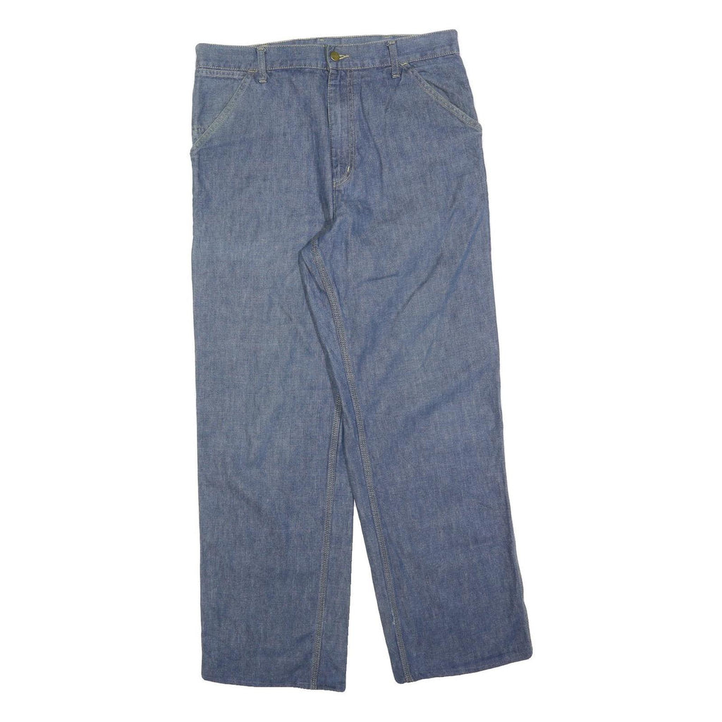 CARHARTT Mens Regular Fit Blue Denim Zip Closure Jeans W34 L32 Workwear