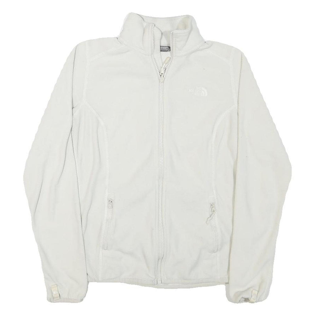 THE NORTH FACE Womens White Fleece Jacket S Polyester Blend Zip Outdoor Casual