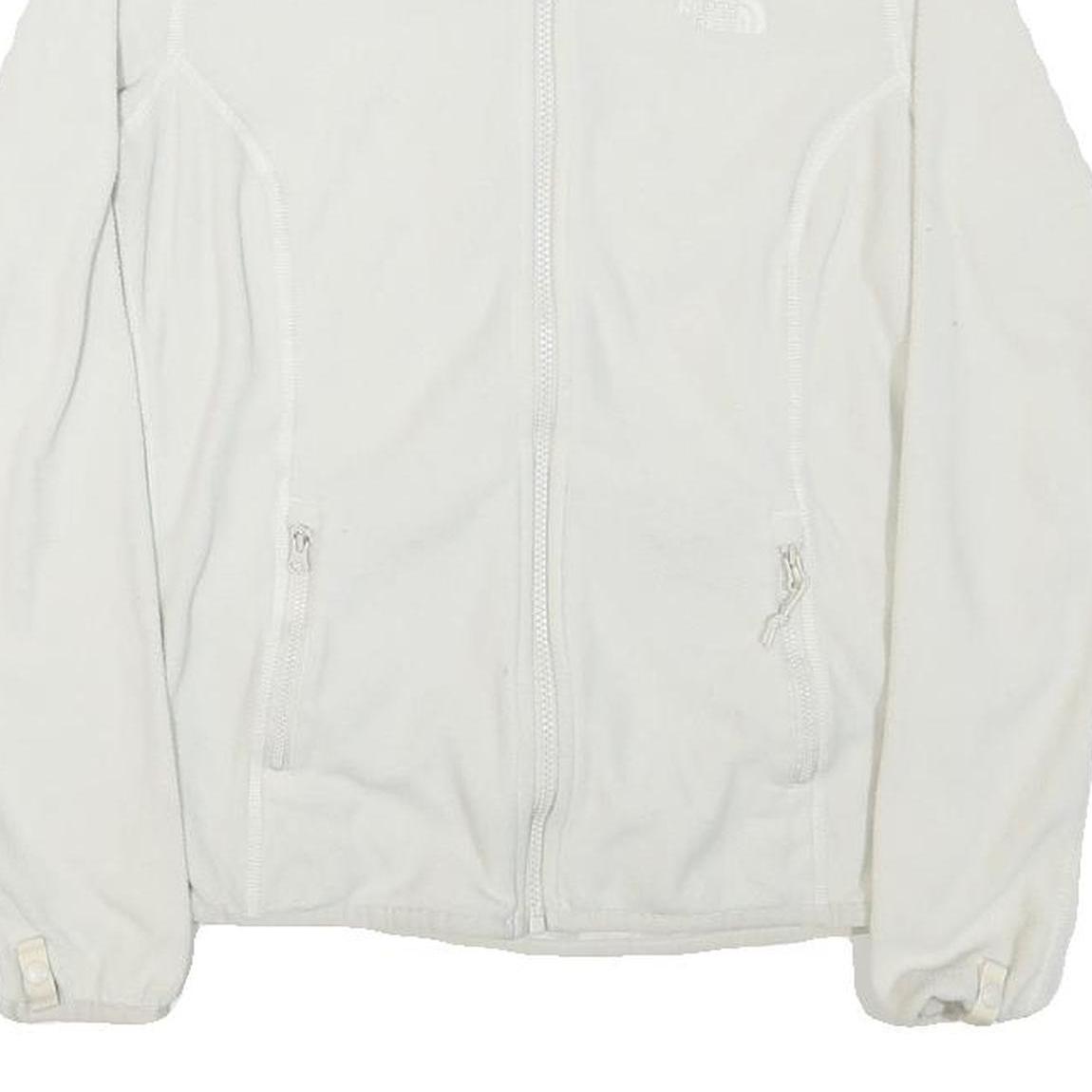 THE NORTH FACE Womens White Fleece Jacket S Polyester Blend Zip Outdoor Casual