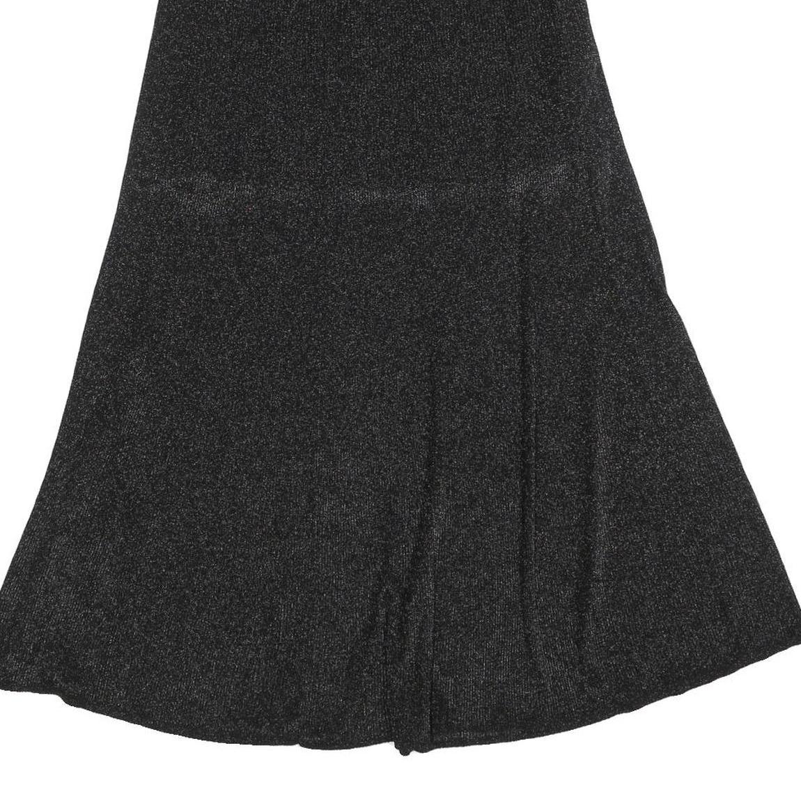 COS Womens Black Flare Midi Polyester Blend Skirt Size S Elegant Stretch