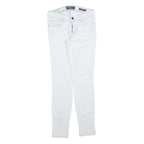 GUESS Womens Jeans White Slim Skinny Denim Light W27 L28 Zip Pockets Casual