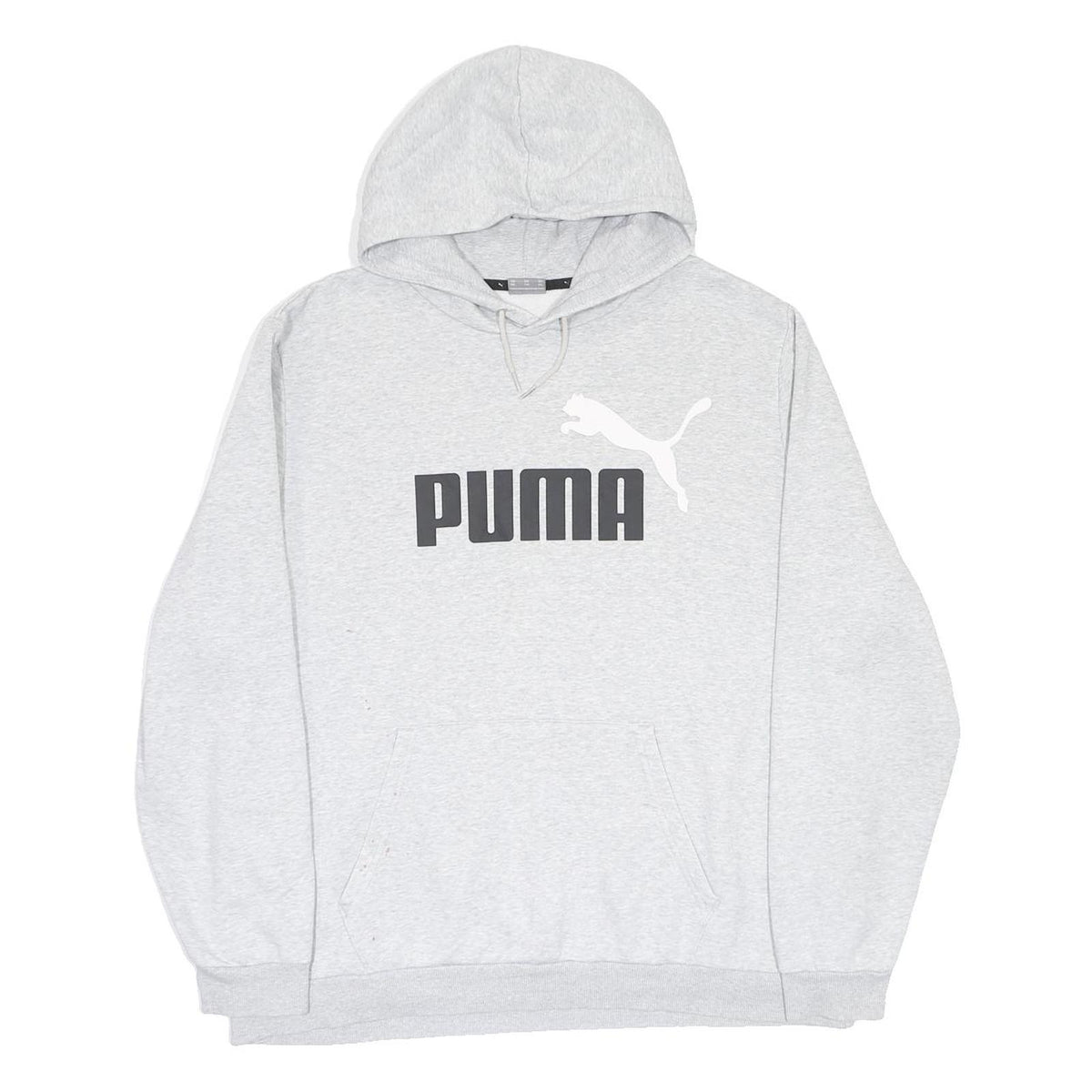 PUMA Mens Grey Hoodie 2XL Cotton Blend Casual Pullover Sweatshirt