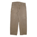 DICKIES Mens Jeans Beige Regular Straight Denim W34 L29 Workwear Zip Closure