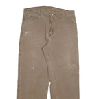 DICKIES Mens Jeans Beige Regular Straight Denim W34 L29 Workwear Zip Closure