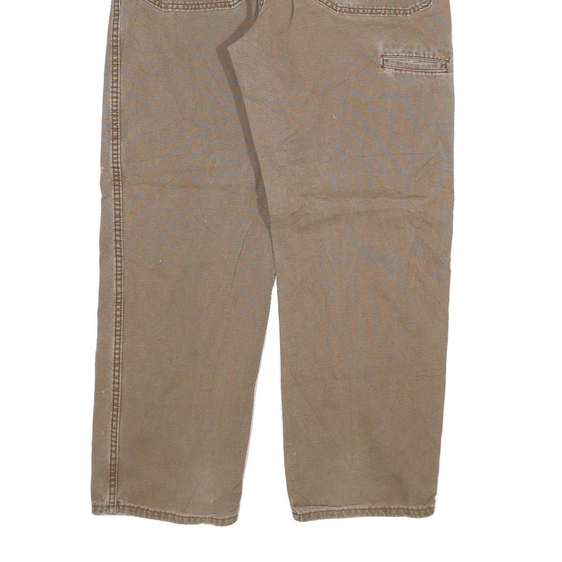 DICKIES Mens Jeans Beige Regular Straight Denim W34 L29 Workwear Zip Closure