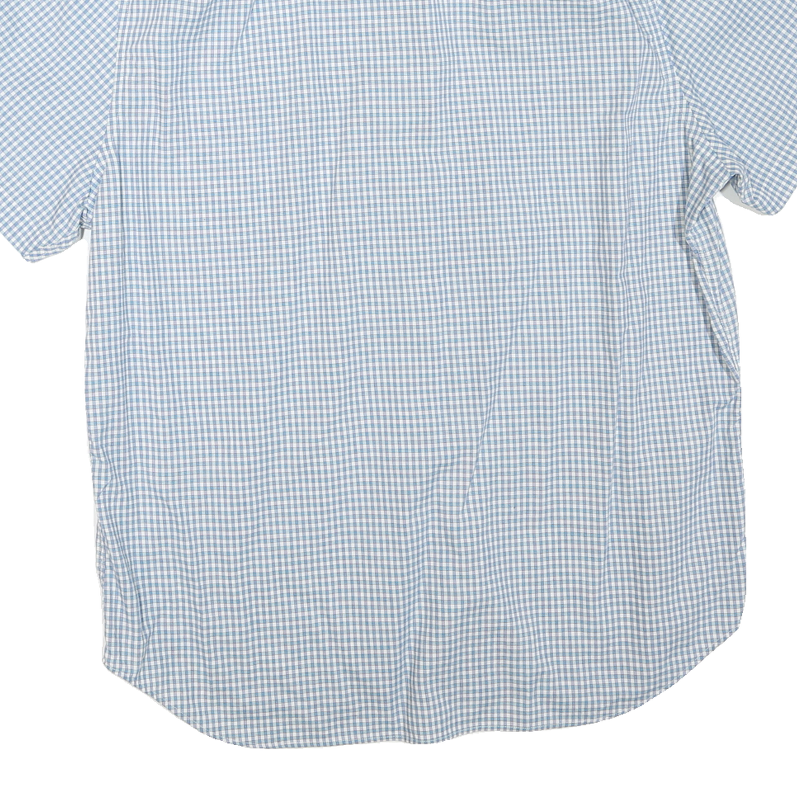 NAUTICA Mens Blue & White Check Shirt L Button-Down Collar Short Sleeve Cotton