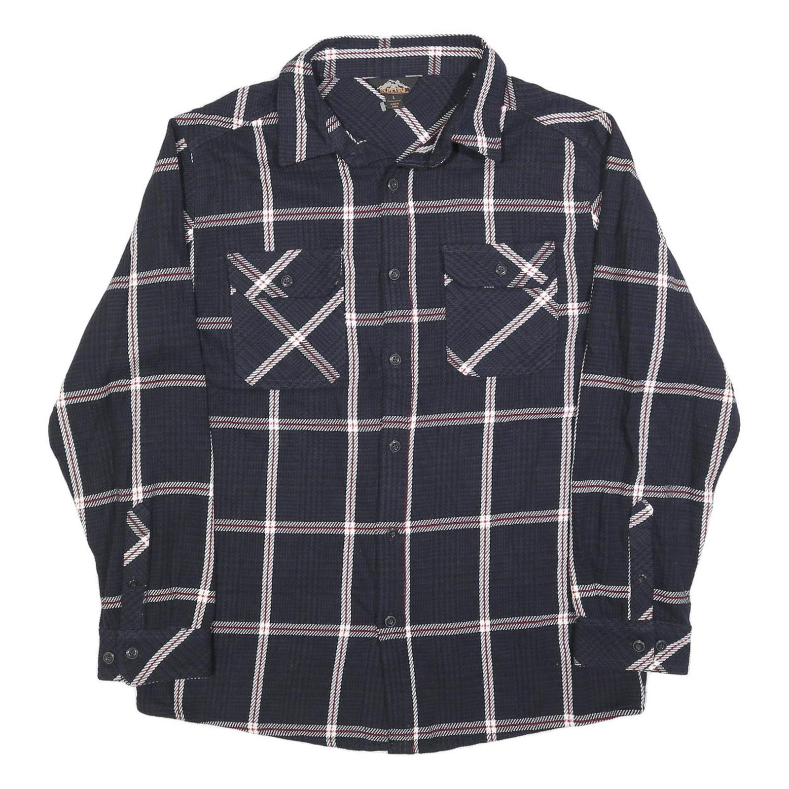 PACIFIC TRAIL Mens Black & White Check Shirt L Long Sleeve Casual Button Front