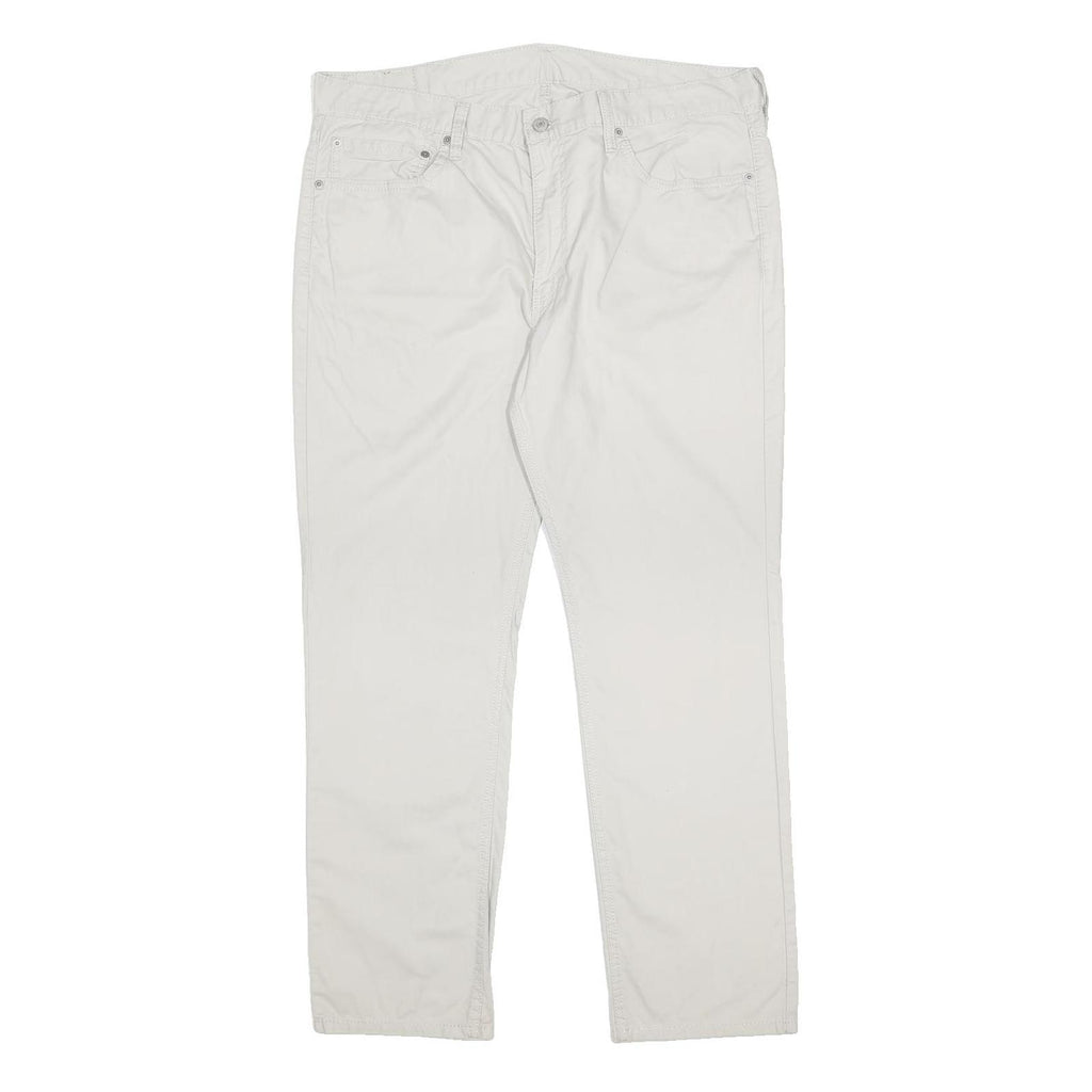 LEVI'S Mens Cotton White Slim Straight Trousers W38 L30 Casual Zip Closure